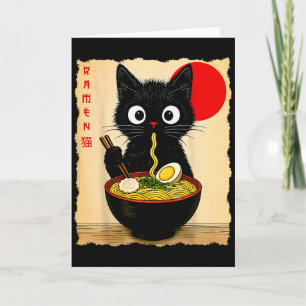 Anime-Katze-Ramen Japanische Lustige Katze Grafik  Karte