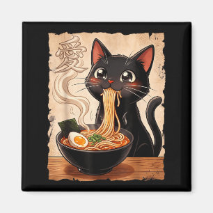Anime-Katzen-Ramen Japanisch Lustige Katze Grafik  Magnet
