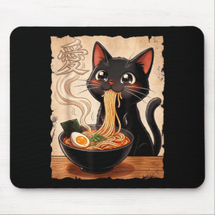 Anime-Katzen-Ramen Japanisch Lustige Katze Grafik  Mousepad