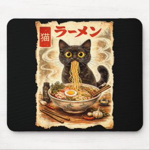 Anime-Katzen-Ramen Japanisch Lustige Katze Grafik Mousepad