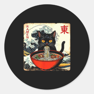 Anime-Katzen-Ramen Japanische Lustige Grafische T- Runder Aufkleber