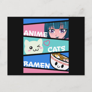 Anime Katzen Ramen Manga Cosplay Japan Kawaii Gesc Postkarte
