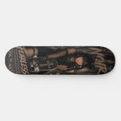 Anime-Katzenmädchen-Goth-Schwarzes-Skateboard-Deck Skateboard (Horizontal)