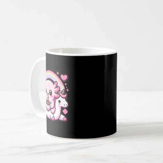 Anime Kawaii Axolotl Eating Ramen Noodles Kids T-S Kaffeetasse (Vorderseite Links)