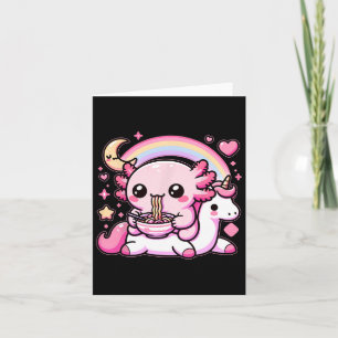 Anime Kawaii Axolotl Eating Ramen Noodles Kids T-S Karte