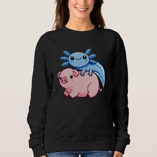 Anime Kawaii Axolotl Pig Sweatshirt (Vorderseite)