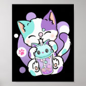 Anime Kawaii Cat Boba Bubble Tea Neko Boba Teezere Poster (Vorne)