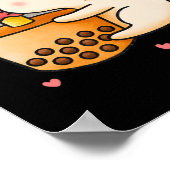 Anime Kawaii Cat Boba Bubble Tee Anime Merch Gesch Poster (Ecke)