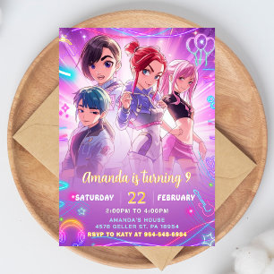 Anime Kawaii Geburtstagseinladung Süße Japanische Einladung