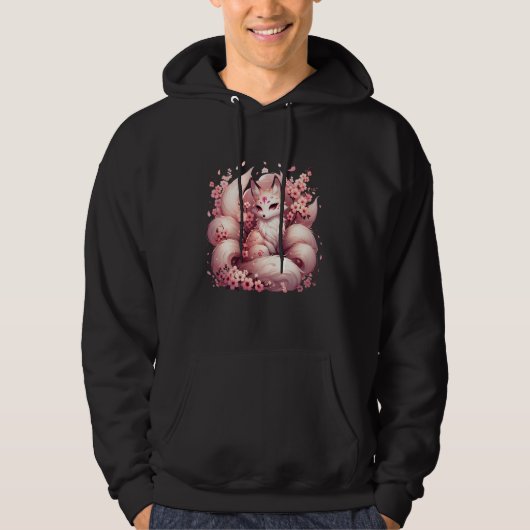 Anime Kawaii Kitsune Fox Japanese Nine Tailed Magi Hoodie (Vorderseite)
