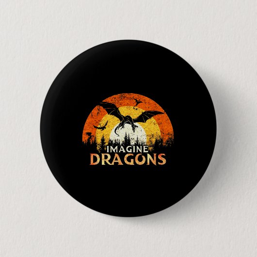Anime Kawaii Mythische Fantasy Dragons Imagine Vin Button (Vorderseite)