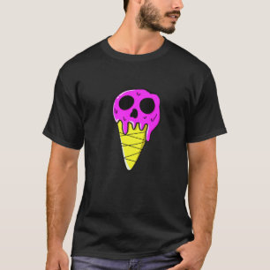 Anime Kawaii Skull Ice Cream Melting Design Spaß T-Shirt