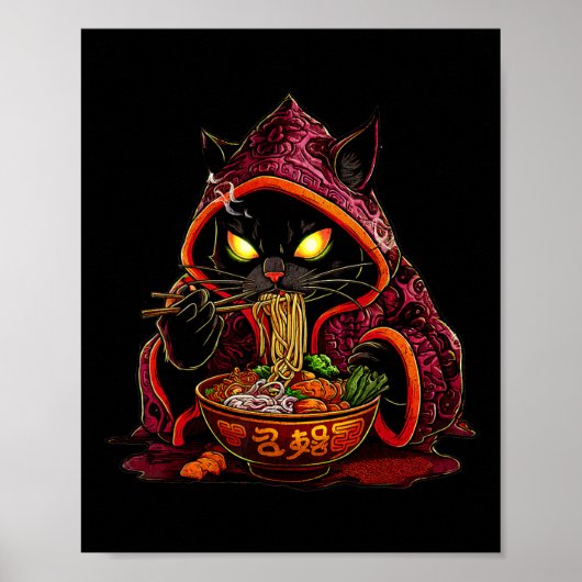 Anime Kids Cat Ramen Japanisch Kids Kawaii Cat Ram Poster (Vorne)