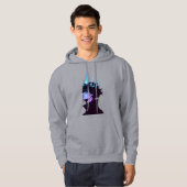 Anime King Gothic Male Portrait with Blue Crown Hoodie (Vorne ganz)