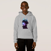 Anime King Gothic Male Portrait with Blue Crown Hoodie (Vorne ganz)