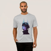 Anime King Gothic Male Portrait with Blue Crown T-Shirt (Vorne ganz)