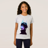 Anime King Gothic Male Portrait with Blue Crown T-Shirt (Vorne ganz)