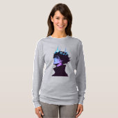 Anime King Gothic Male Portrait with Blue Crown T-Shirt (Vorne ganz)