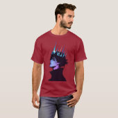 Anime King Gothic Male Portrait with Blue Crown T-Shirt (Vorne ganz)