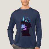 Anime King Gothic Male Portrait with Blue Crown Tri-Blend Shirt (Vorderseite)