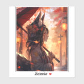 Anime Kitsune Girl Niedlich Fox Fantasy Art Aufkleber (Blatt)