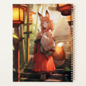 Anime Kitsune Girl Niedlich Fox Fantasy Art Planer (Rückseite)