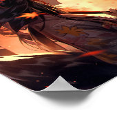 Anime Kitsune Girl Niedlich Fox Fantasy Art Poster (Ecke)