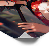 Anime Kitsune Girl Niedlich Fox Fantasy Art Poster (Ecke)