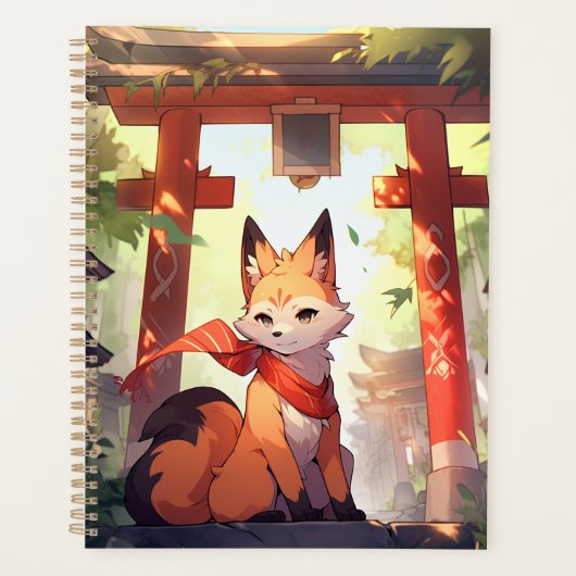 Anime Kitsune Niedlich Fox Fantasy Art Planer (Vorderseite)