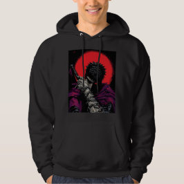 Anime Krieger Rotes Mond Schwert Umarme Kunst Hoodie