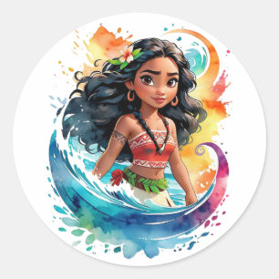 Anime-Kunst-Aufkleber – Lebendiges kreisförmiges D Runder Aufkleber