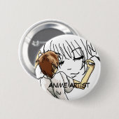 Anime-Künstler Button (Vorne & Hinten)