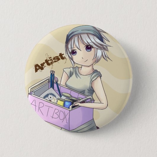"Anime-Künstler-" Knopf Button (Vorderseite)