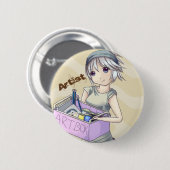 "Anime-Künstler-" Knopf Button (Vorne & Hinten)