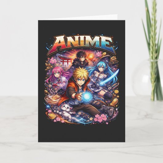 Anime-Legenden Feiertagskarte (Vorderseite)