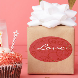 Anime-Liebe - Personalisieren Ovaler Aufkleber