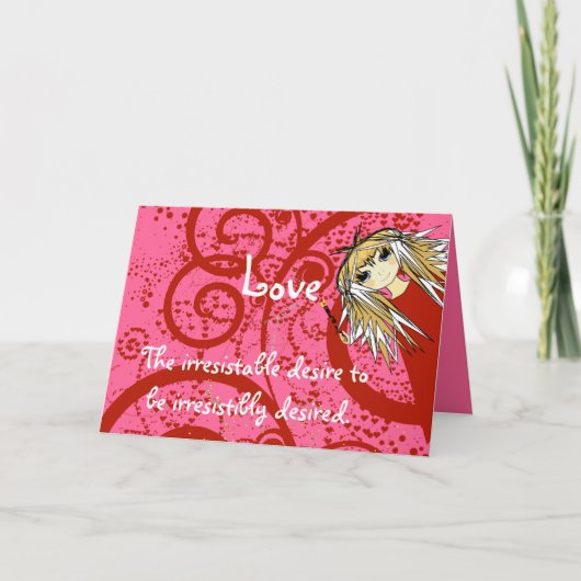 Anime Liebe Quote~Robert Frost Feiertagskarte (Vorderseite)