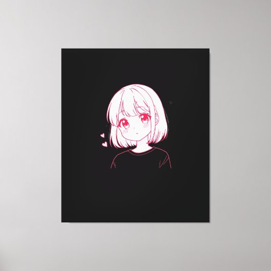 "Anime-Liebes-Vibes" Leinwanddruck (Vorderseite)