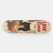 Anime Lieblings Ramen Katze Skateboard Deck (Horizontal)