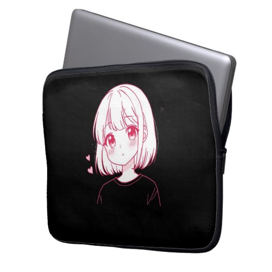 "Anime Love Vibes" Laptopschutzhülle (Vorderseite Links)