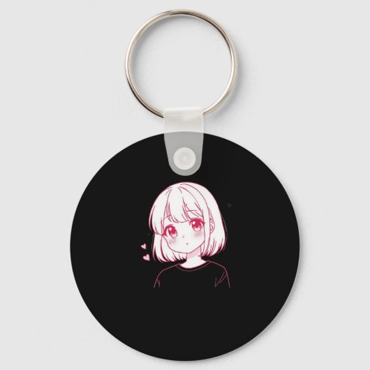 "Anime Love Vibes" Schlüsselanhänger (Vorderseite)