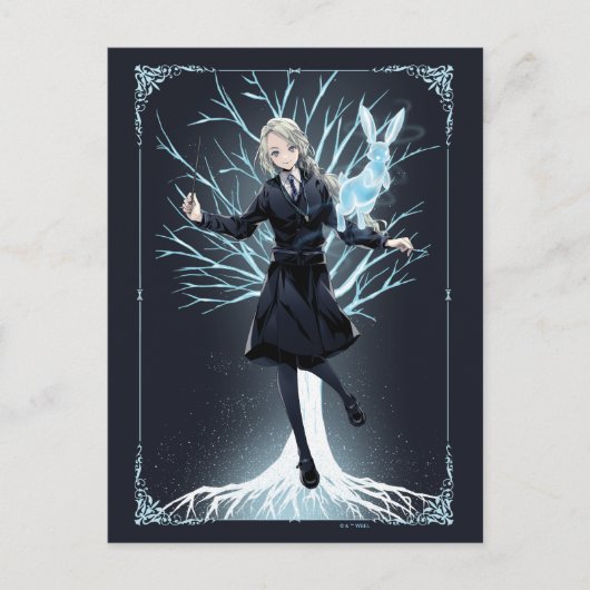 Anime Luna Lovegood's Rabbit Patronus Postkarte (Vorderseite)