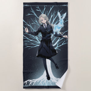Anime Luna Lovegood's Rabbit Patronus Strandtuch