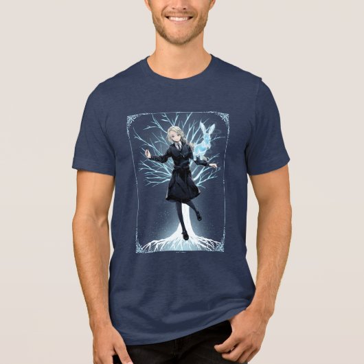 Anime Luna Lovegood's Rabbit Patronus Tri-Blend Shirt (Vorderseite)