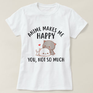 Anime Macht Mich Glücklich Kawaii Katzen Design T-Shirt