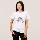 Anime-Mädchen-Attitüde-Linienkunst Tri-Blend Shirt (Vorderseite voll)