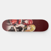Anime-Mädchen auf Skateboard in Braun (Horizontal)