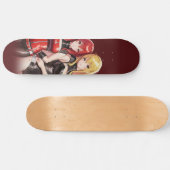 Anime-Mädchen auf Skateboard in Braun (Horizontal)