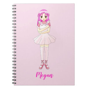 Anime-Mädchen-Ballett-personalisiertes Notizbuch R Notizblock
