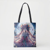Anime-Mädchen-Blumen-Mond-Fee Tasche (Vorderseite)